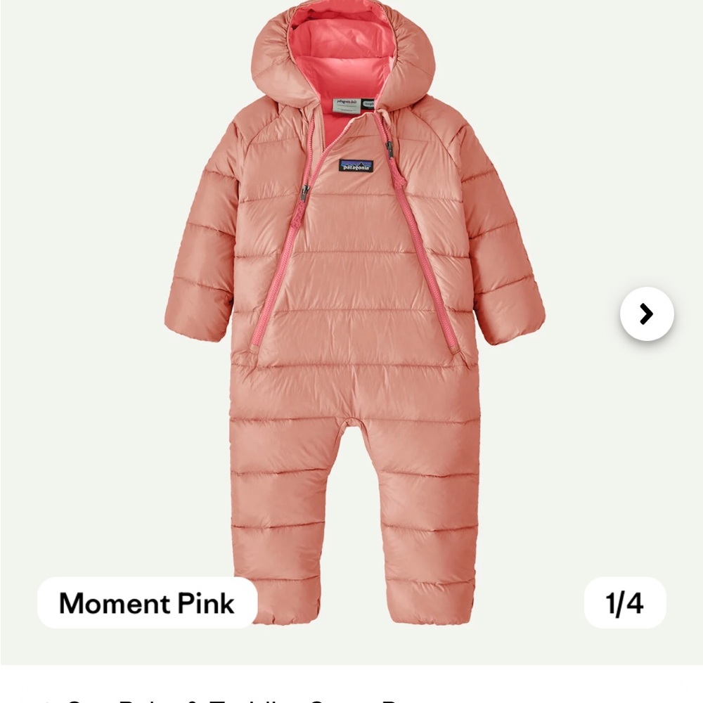 Patagonia Infant Snowsuit in Soft Pink